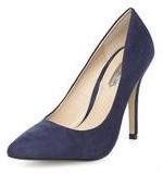 Dorothy Perkins Womens Navy high pointed court shoes- Navy