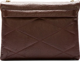 Lanvin Aubergine Leather Chain Shoulder Bag