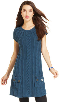 Style&Co. Cap-Sleeve Cable-Knit Tunic