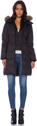 Soia & Kyo Delphie Brushed Down Coat with Asiatic Raccoon Fur