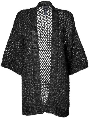 Anna Sui Metallic Mesh Cardigan in Black Multi