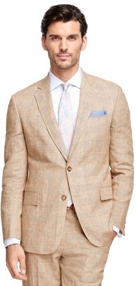 Brooks Brothers Regent Fit Plaid Linen Suit