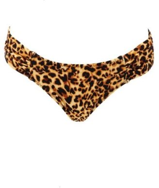 Charlotte Russe Leopard Print Ruched Bikini Bottoms