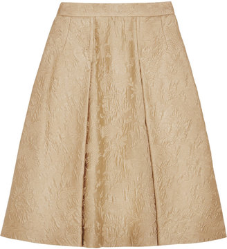 Dolce & Gabbana Pleated cotton and silk-blend jacquard skirt