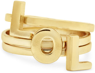 Kate Spade City by City Gold-Tone LOL Stackable Ring Set