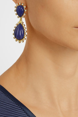 Kenneth Jay Lane Gold-plated, Swarovski crystal and resin drop earrings