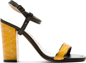 Lanvin Gold Metallic Brocade Sandals