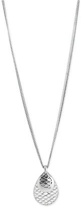 Kenneth Cole New York Silver-Tone Cut-Out Teardrop Pendant Long Necklace