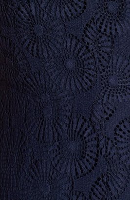 Adrianna Papell Geometric Lace Surplice Bodice Dress (Plus Size)