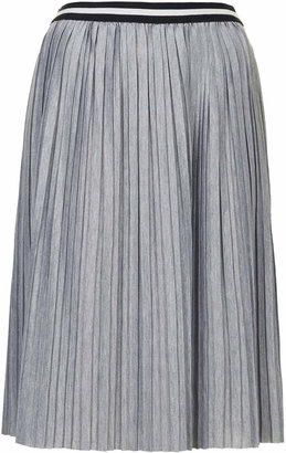 Topshop Jersey Pleated Sporty Midi Skirt