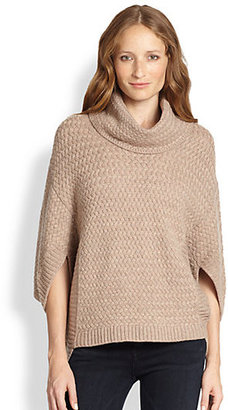 Design History Cashmere Basketweave Poncho-Style Sweater