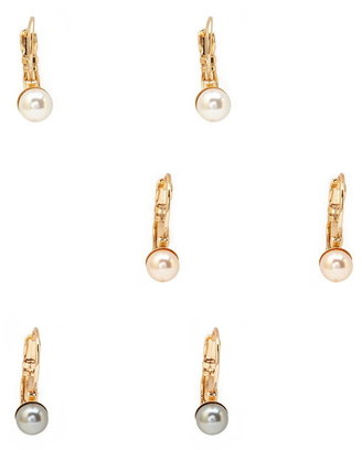 Forever 21 Colored Faux Pearl Drop Earrings