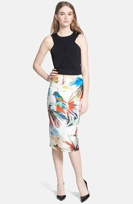 Milly Print Pencil Skirt
