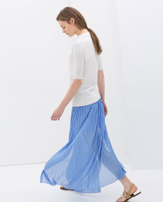 Zara 29489 Long Fine Pleat Skirt