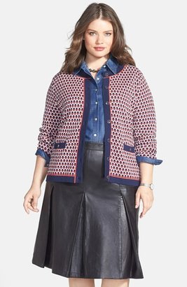 Foxcroft Graphic Jacquard Cardigan (Plus Size) (Online Only)