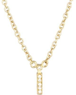 Jennifer Meyer Yellow Gold & Diamond 'I' Initial Pendant Necklace