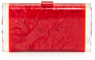 Edie Parker Lara Acrylic Ice Clutch Bag, Red