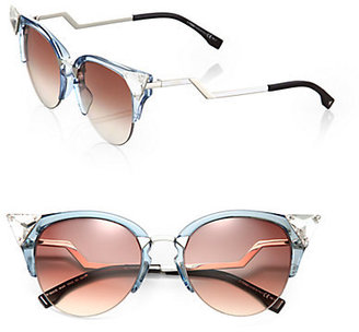Fendi Edged Zig-Zag Optyl Cat's-Eye Sunglasses