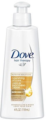 Dove Nutritive Therapy, Nourishing Oil Care Leave In Smoothing Cream, 4 Ounce (Pack of 2)