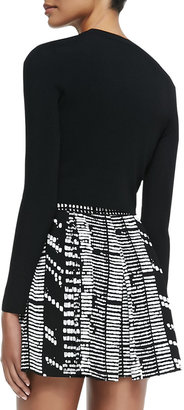 Proenza Schouler Long-Sleeve Cropped Sweater, Black
