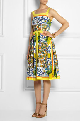 Dolce & Gabbana Printed cotton-poplin dress