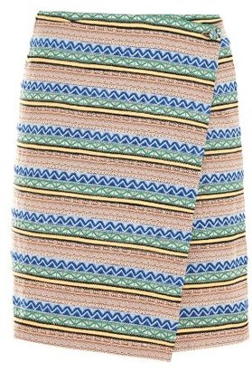 Band Of Outsiders Striped jacquard wrap skirt