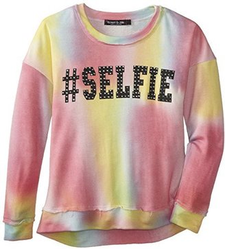 Flowers by Zoe Big Girls' #Selfie Tie-Dye Sweatshirt