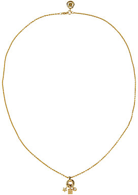 Susan Caplan Vintage 1990s Givenchy Charm Drop Necklace, Gold