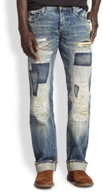 PRPS Distressed Straight-Leg Jeans