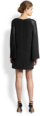 Nicole Miller Silk Bell-Sleeve Dress