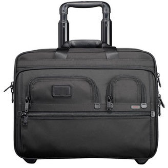 Tumi 'Alpha' Deluxe Wheeled Briefcase With Laptop Case - Black