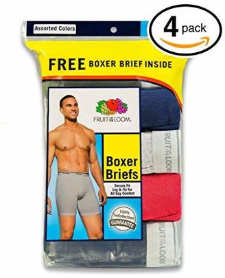 Fruit of the Loom Men's Print Solid X-Size Boxer Brief(Pack of 4)
