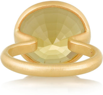 Marie Helene De Taillac 22-karat gold quartz ring