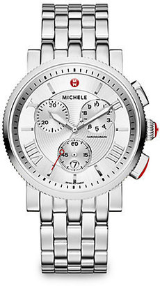 Michele Sport Sail Stainless Steel Large Chronograph Bracelet Watch