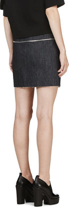 Jay Ahr Blue Raw Denim Zippered Mini Skirt