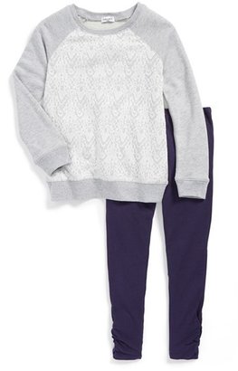 Splendid Jacquard Sweatshirt & Leggings (Toddler Girls & Little Girls)