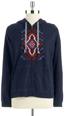 Lucky Brand Geo Embroidered Hoodie