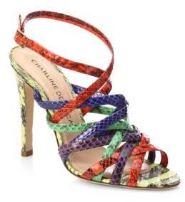 Charline De Luca Afrodite Snakeskin Sandals