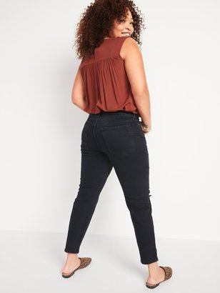 Old Navy High-Waisted O.G. Straight Ripped Black Ankle Jeans for Women