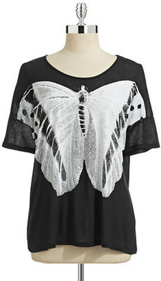 Kensie Dolman Sleeve Butterfly Tee -- X-Small