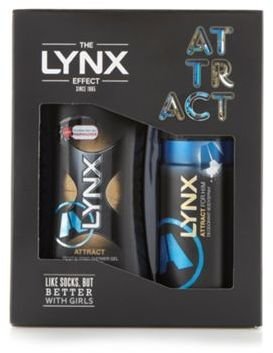 Lynx Attract' body spray and shower gel pack
