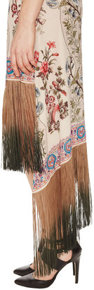 Anna Sui Fringe Embellished High-Low Dress