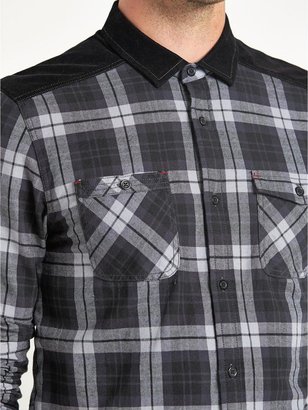 Goodsouls Mens Long Sleeve Double Pocket Brushed Check Shirt