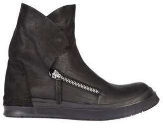 Cinzia Araia 30mm Zipped Leather High Top Sneakers