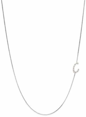 KC Designs Diamond Side Initial C Necklace in 14K White Gold, .05 ct. t.w.