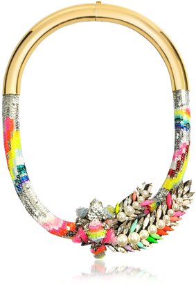 Shourouk Aigrette Rainbow Necklace