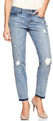 Gap 1969 Destructed Raw-Edge Real Straight Skimmer Jeans