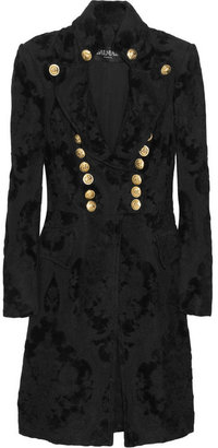 Balmain Button-embellished brocade coat