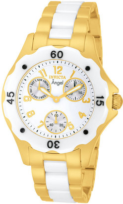 Invicta Watch, Women's Angel White Ceramic and Gold-Tone Stainless Steel Bracelet 38mm 1655