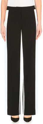 DKNY Contrast-Panel Wide-Leg Crepe Trousers - for Women